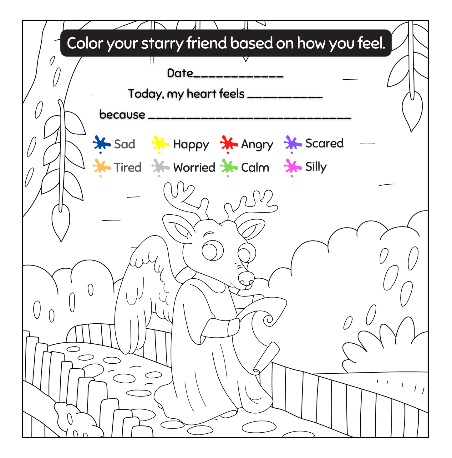Starry Friends: An Everyday Emotion Journal & Coloring Book for Kids - Everbloom Path - Parent Coaching