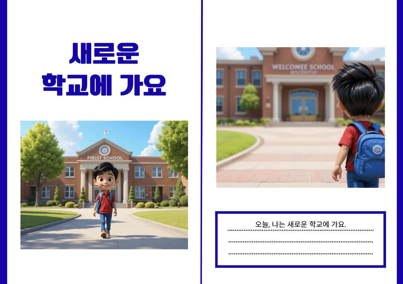 [소셜스토리 패키지] 새 학교에 가요 (영상 + 8페이지 책)