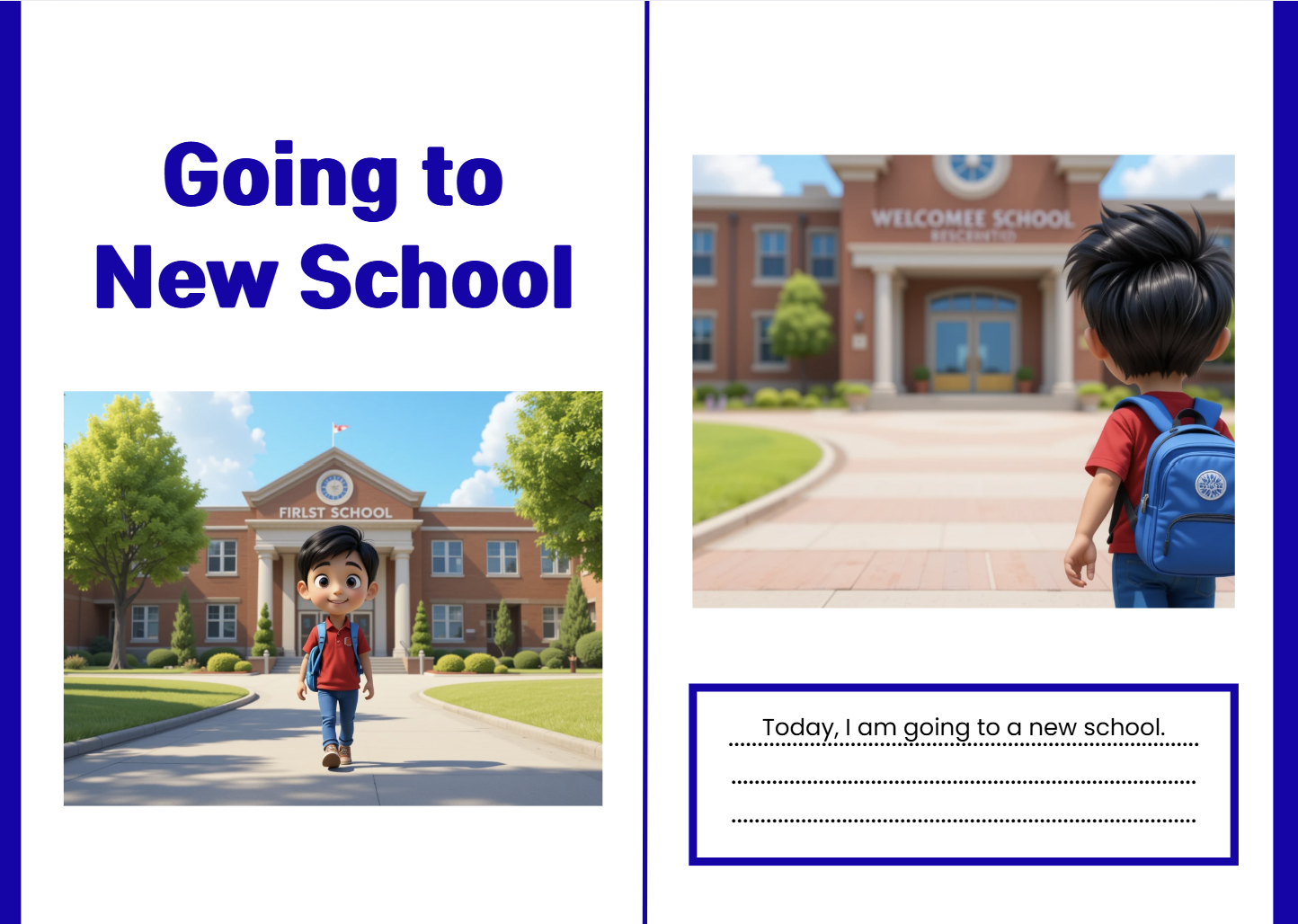 [Social Story Package] Going to a New School (Video + 8-Page Book)