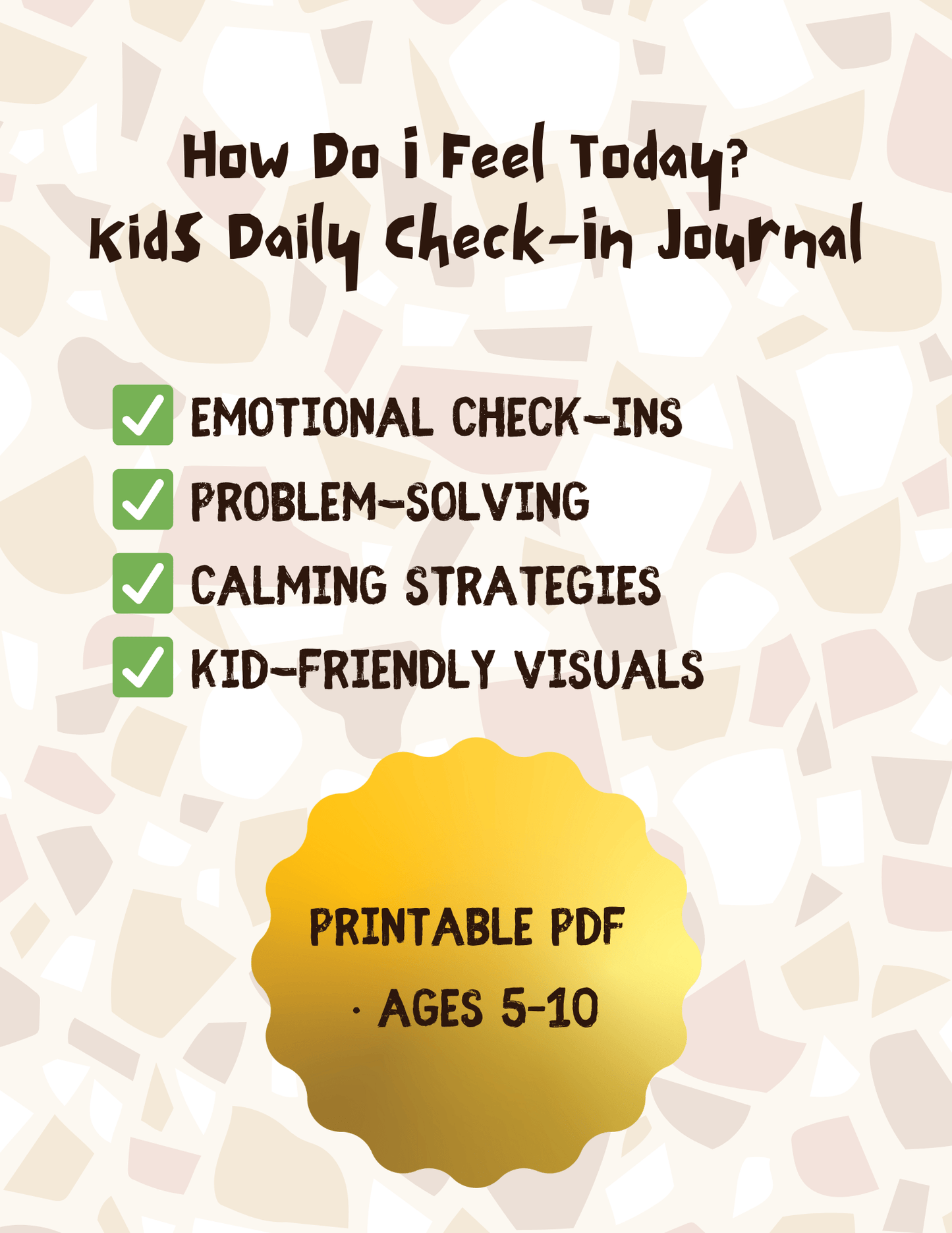 Kids Daily Feelings Check - In Journal | Emotional Regulation & Problem Solving Worksheets - Everbloom Path - Parent Coaching
