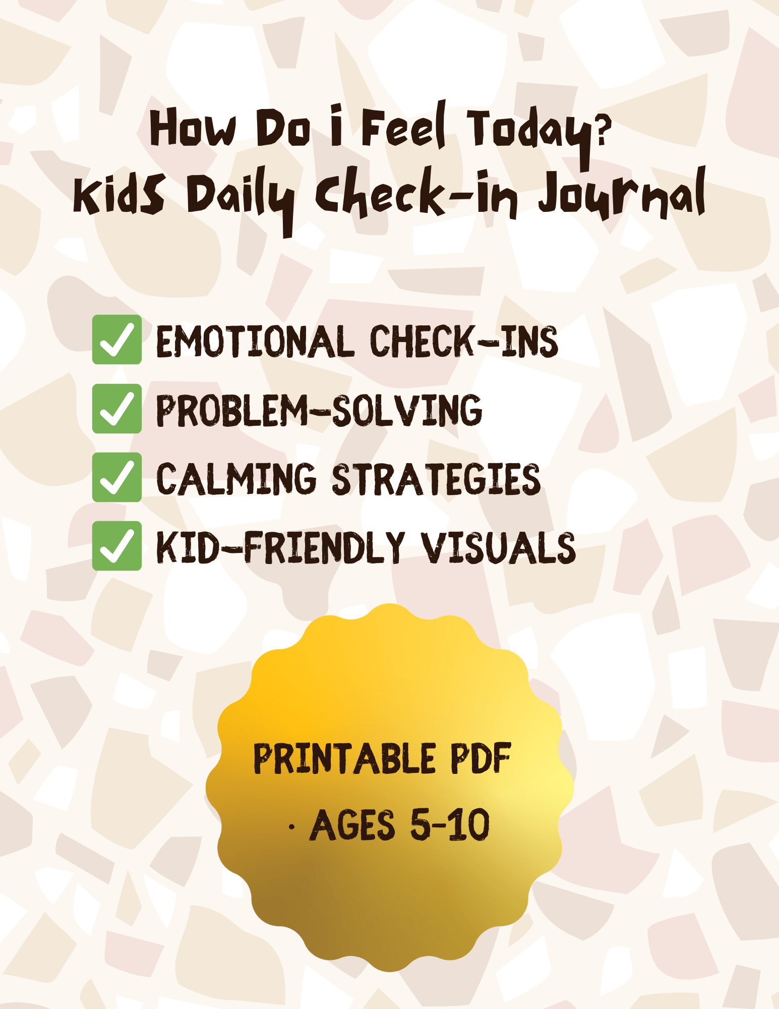 Kids Daily Feelings Check - In Journal | Emotional Regulation & Problem Solving Worksheets - Everbloom Path - Parent Coaching