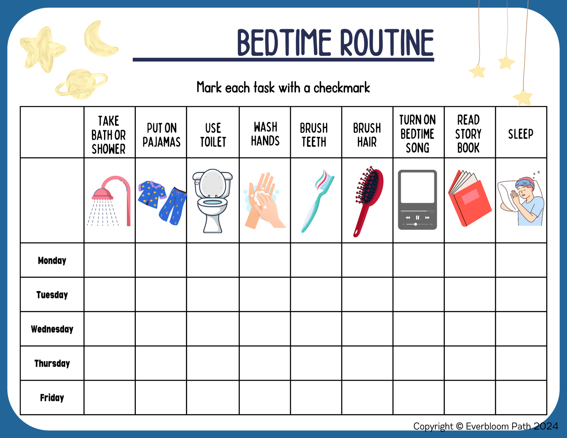 Sleep Checklist & Bedtime Routine (Kor / Eng) - Everbloom Path - Parent Coaching