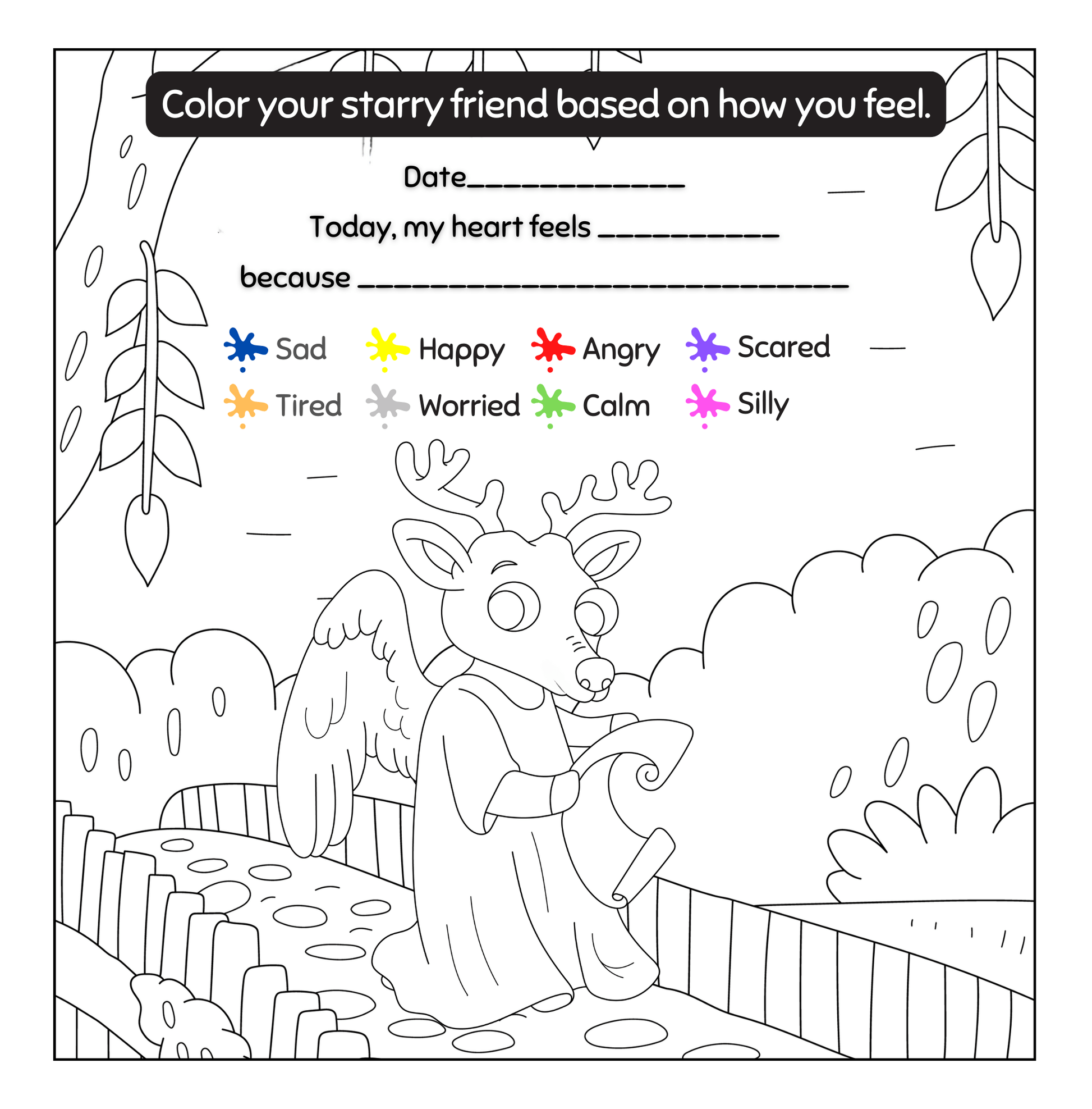 Starry Friends: An Everyday Emotion Journal & Coloring Book for Kids - Everbloom Path - Parent Coaching